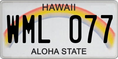HI license plate WML077