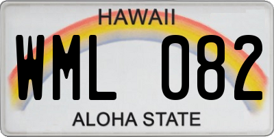 HI license plate WML082