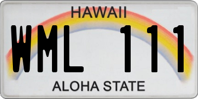 HI license plate WML111