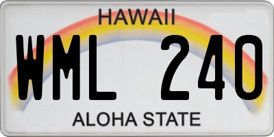 HI license plate WML240