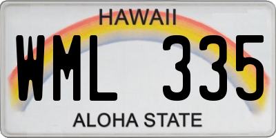 HI license plate WML335