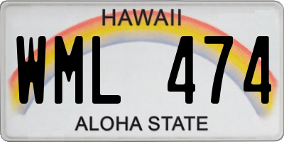 HI license plate WML474