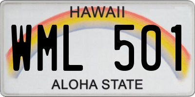 HI license plate WML501