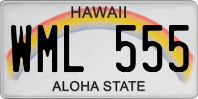 HI license plate WML555