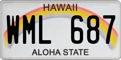 HI license plate WML687
