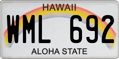 HI license plate WML692