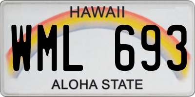 HI license plate WML693