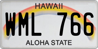 HI license plate WML766