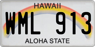 HI license plate WML913