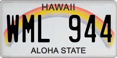 HI license plate WML944