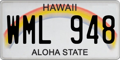 HI license plate WML948