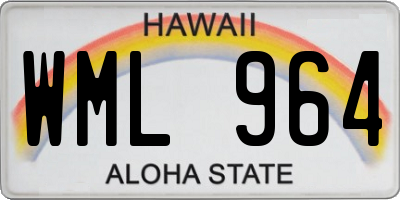 HI license plate WML964