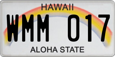 HI license plate WMM017