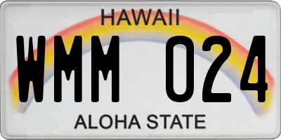 HI license plate WMM024