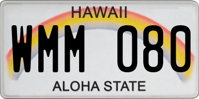 HI license plate WMM080