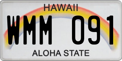 HI license plate WMM091