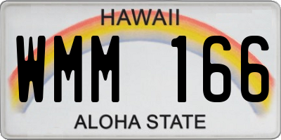 HI license plate WMM166
