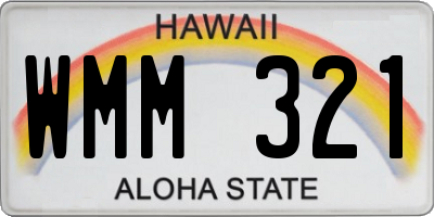 HI license plate WMM321