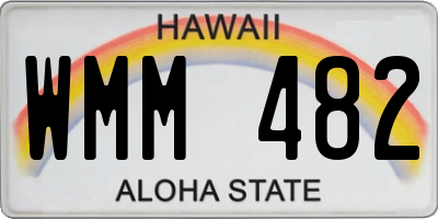 HI license plate WMM482