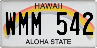 HI license plate WMM542
