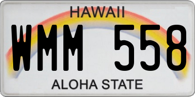 HI license plate WMM558