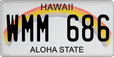 HI license plate WMM686