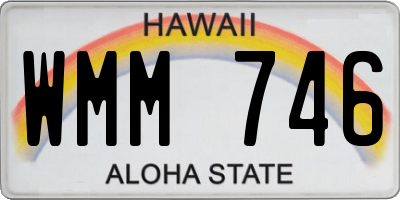 HI license plate WMM746
