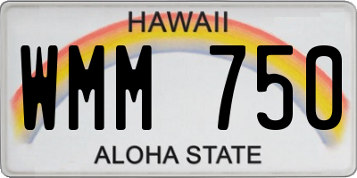 HI license plate WMM750