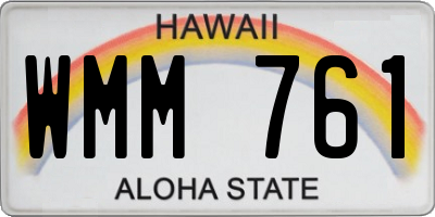 HI license plate WMM761