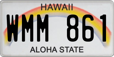 HI license plate WMM861