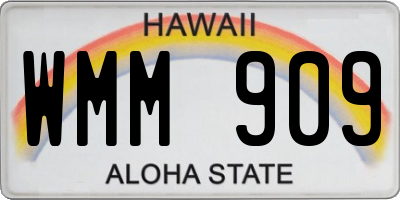 HI license plate WMM909