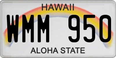 HI license plate WMM950