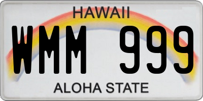 HI license plate WMM999