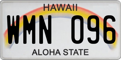 HI license plate WMN096