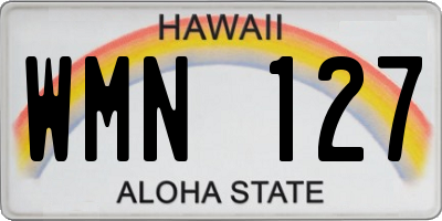 HI license plate WMN127