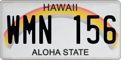 HI license plate WMN156