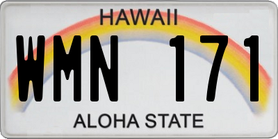 HI license plate WMN171