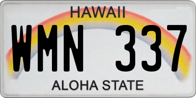 HI license plate WMN337