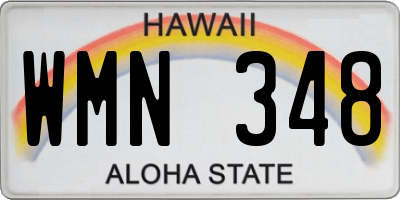HI license plate WMN348