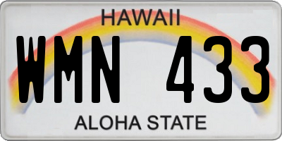 HI license plate WMN433