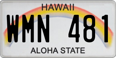 HI license plate WMN481
