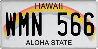 HI license plate WMN566