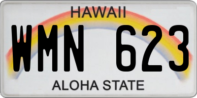 HI license plate WMN623