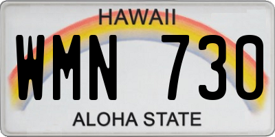 HI license plate WMN730