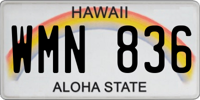 HI license plate WMN836