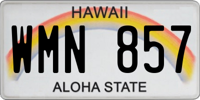 HI license plate WMN857