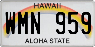 HI license plate WMN959
