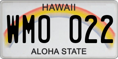 HI license plate WMO022