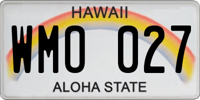 HI license plate WMO027