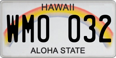 HI license plate WMO032